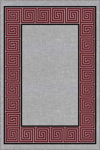 Bordo Çerçeveli Kaymaz Taban Makinede Yıkanabilir Halı RV046