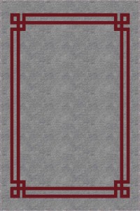 Bordo Çerçeveli Kaymaz Taban Makinede Yıkanabilir Halı RV058