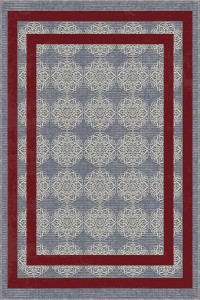 Bordo Çerçeveli Kaymaz Taban Makinede Yıkanabilir Halı RV087