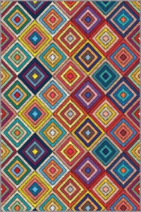 Çok Renkli Colorful Kaymaz Tabanlı Dekoratif Halı RV260