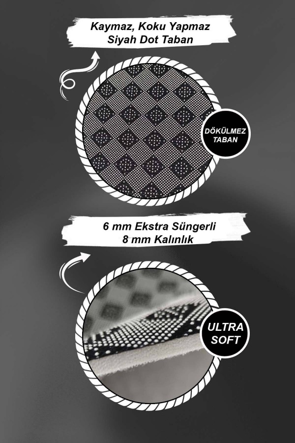 Çok Renkli Patchwork Kaymaz Tabanlı Dekoratif Halı AR129